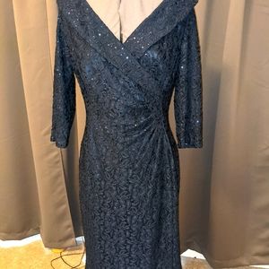 Navy Tahari Cocktail Dress